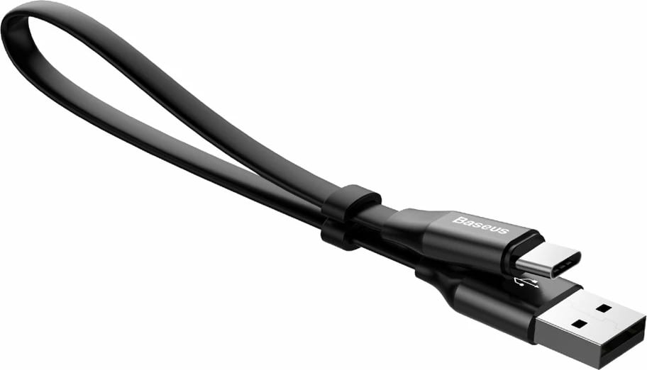 Kabllo Baseus Nimble CATMBJ-01, USB në USB-C, 0.23m, e zezë Kabllo Baseus Nimble CATMBJ-01, USB në USB-C, 0.23m, e zezë