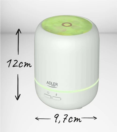 Difuzer arome ultrasonik USB 3-në-1, Adler, AD 7968, 100 ml, deri 25 m2, ndriçim 7 ngjyra, auto-off, i bardhë