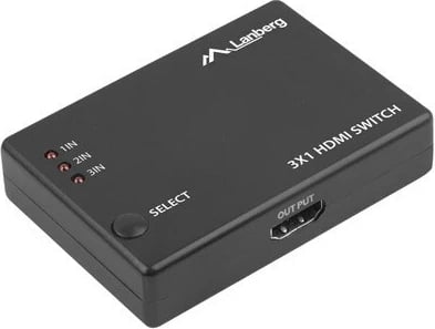 Switch LANBERG VIDEO, 3X HDMI, micro usb, i zi