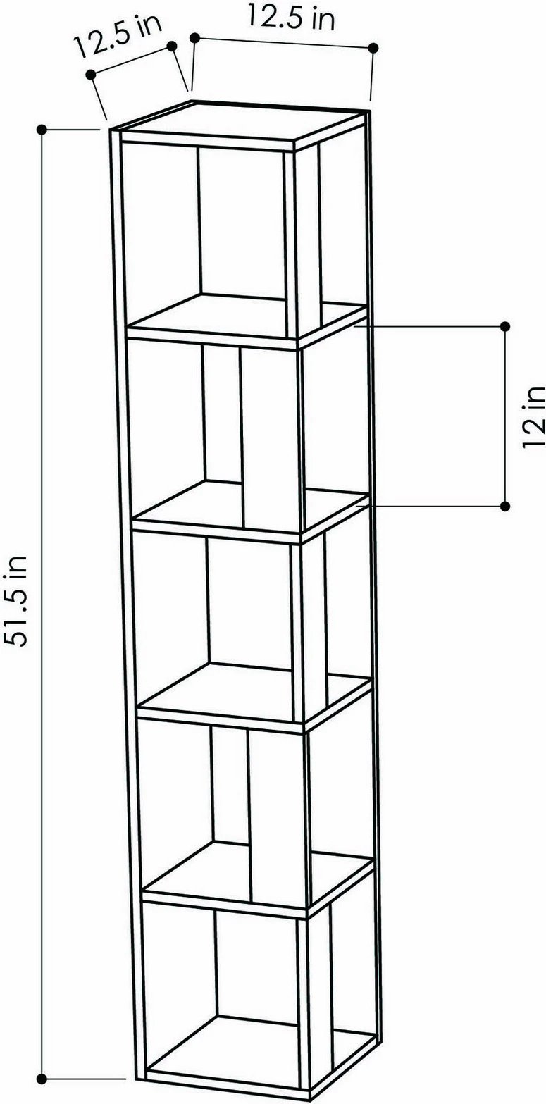 Raft librash Skye Decor, ngjyrë e bardhë, Piano