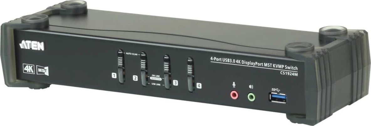 Switch KVM ATEN CS1924M, 4 porta, USB 3.0, DisplayPort, 4K, i zi