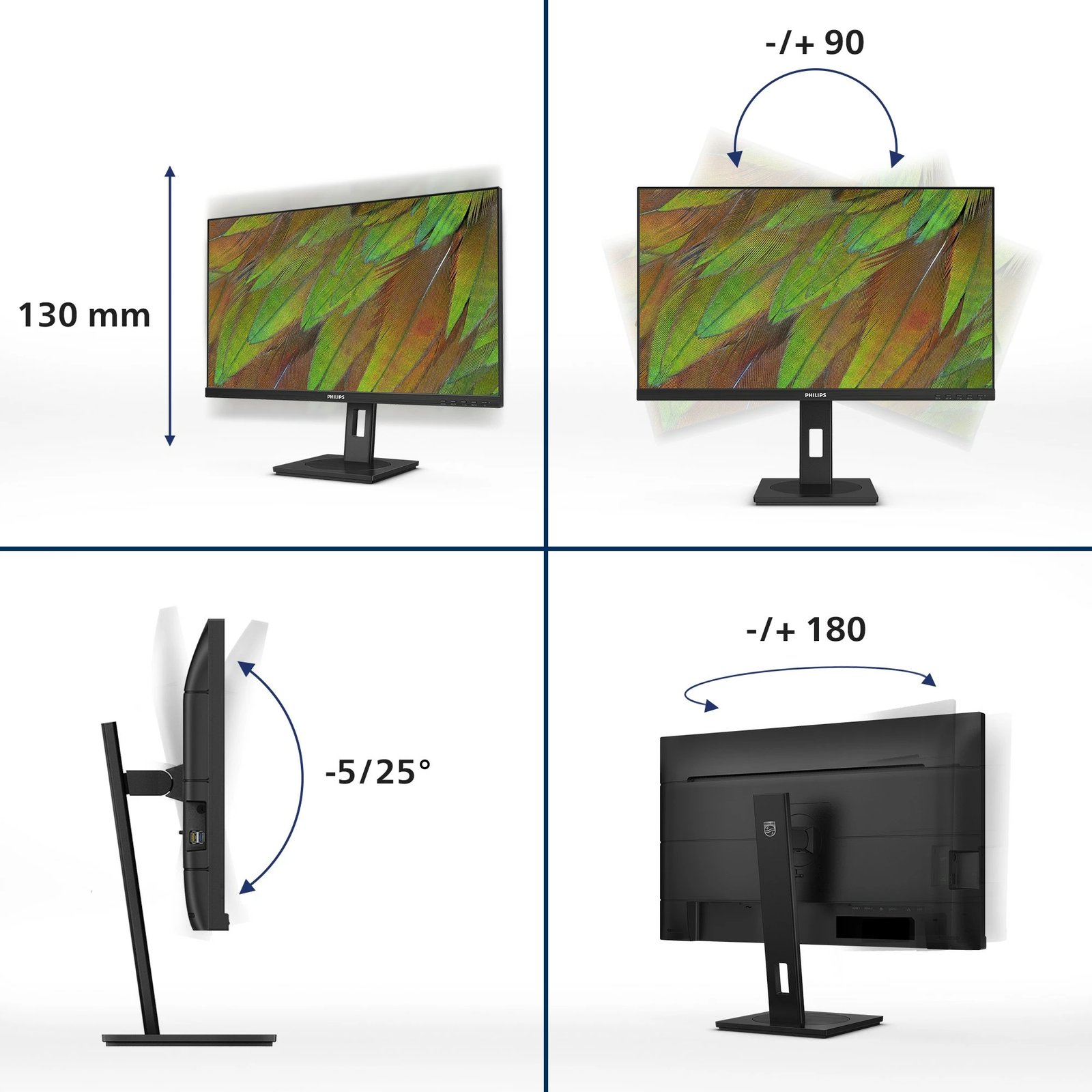 Monitor Philips 27B1U3900, 27 inç, 4K UHD, 2xHDMI+DP+USB-C, i zi