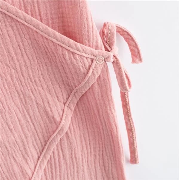 Kombinezon veror muslin për bebe, NEW BABY, 56 (0-3m), pambuk 100%, mëngë të shkurtra, rozë