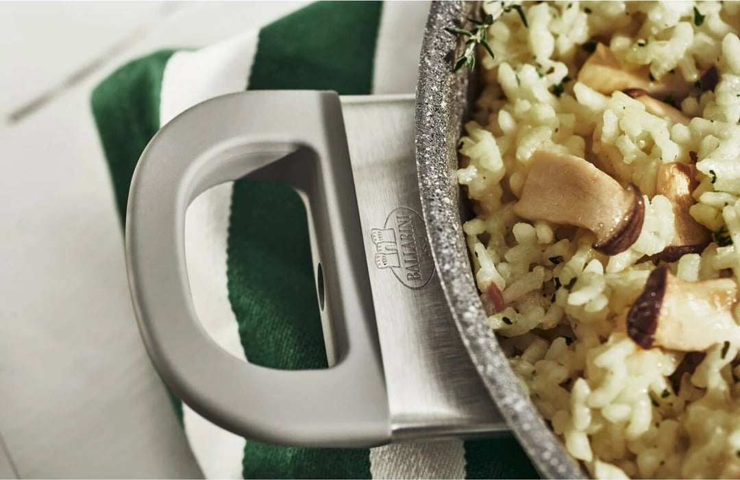 Tigan shërbimi BALLARINI 75002-973-0, 28 cm, alumini, kapak xhami, gri