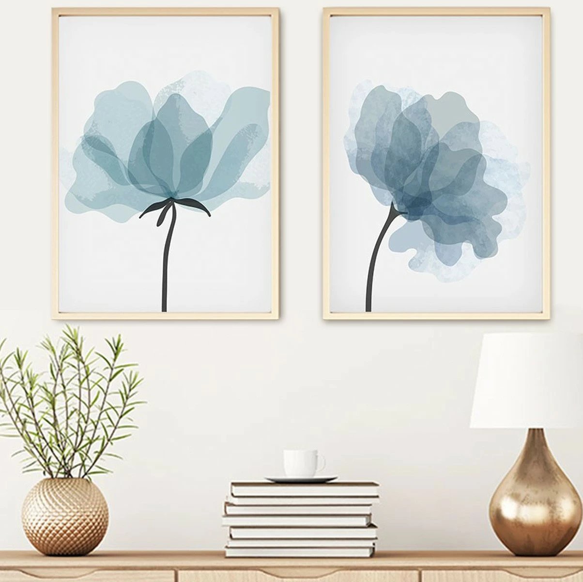 Pikturë dekorative me kornizë, MDF, 2 copë, Wallity, Huhu24, 70x50cm