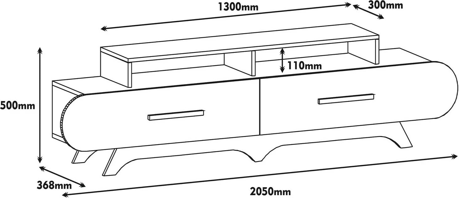 Komodë TV Hanah Home, Flora, ngjyrë arre dhe krem