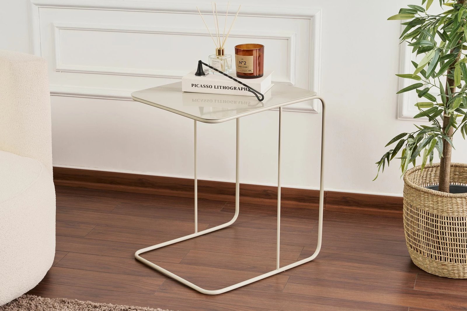 Tavolinë anësore metalike, ngjyrë taupe, Skye Decor, Shb-011-B