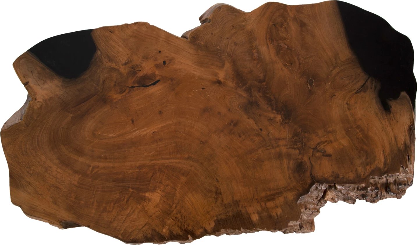 Tavolinë kafeje GLAZE FH9750 dru TEAK natyral-këmbë metali të zeza 110x60x48Hcm