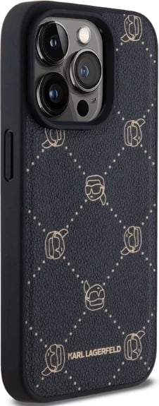 Mbështjellës Karl Lagerfeld Magsafe Karl Head për iPhone 15 Pro, i zi