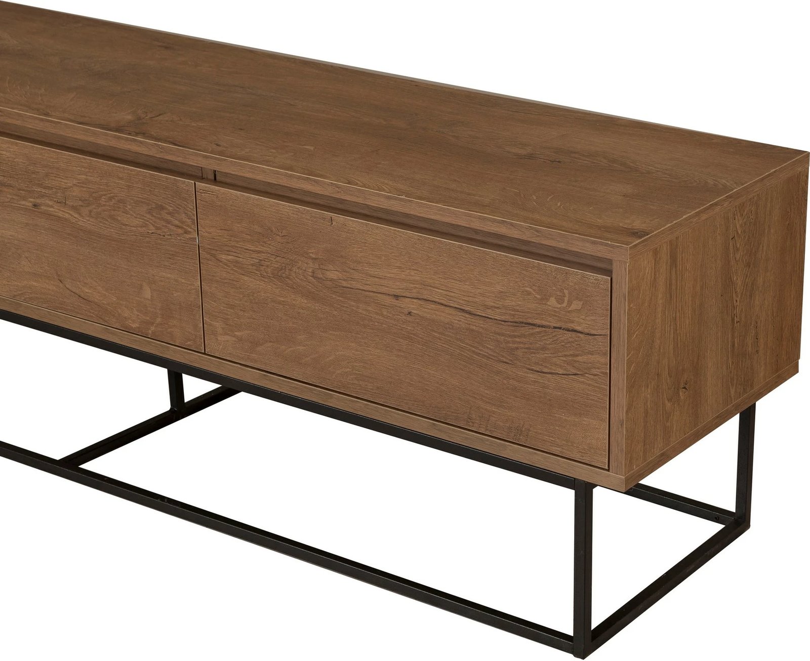 Set mobiljesh për dhomë dite, ngjyrë arre dhe e zezë, Skye Decor, Laxus Takım 23