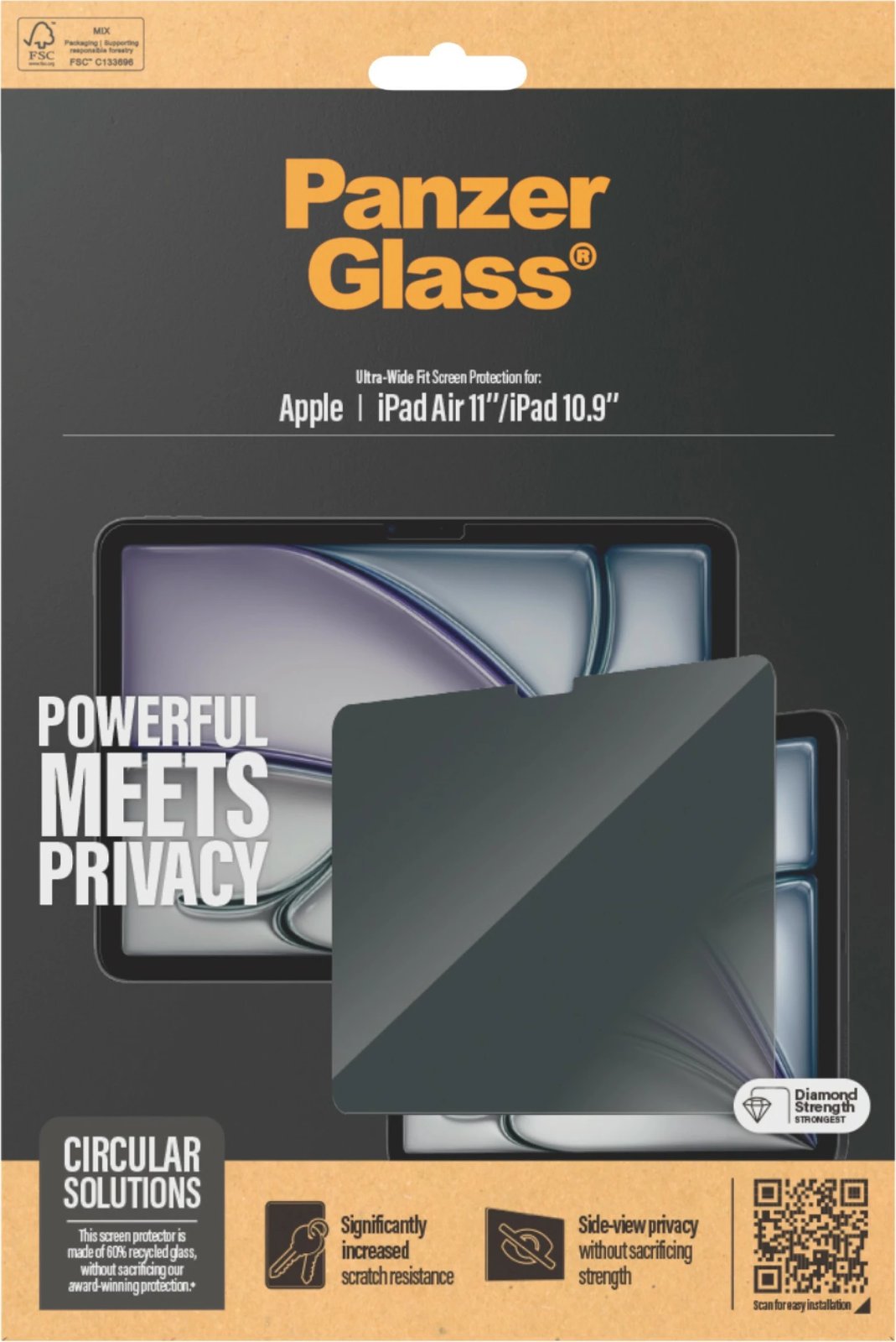 Mbrojtës ekrani privacy PanzerGlass për iPad Air 11"/10.9", transparent
