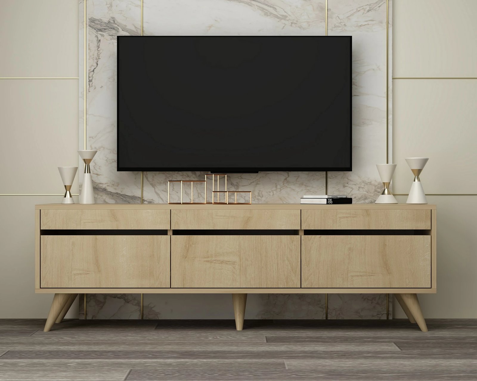 Komodë TV Hanah Home, ngjyrë Sapphire Oak