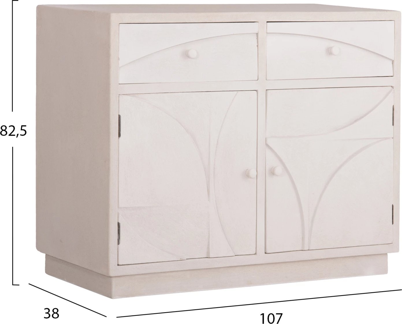 Bufe Santorini FH18046 MDF ngjyrë e bardhë, 2 sirtarë & 2 dyer, 107x38x82.5 cm