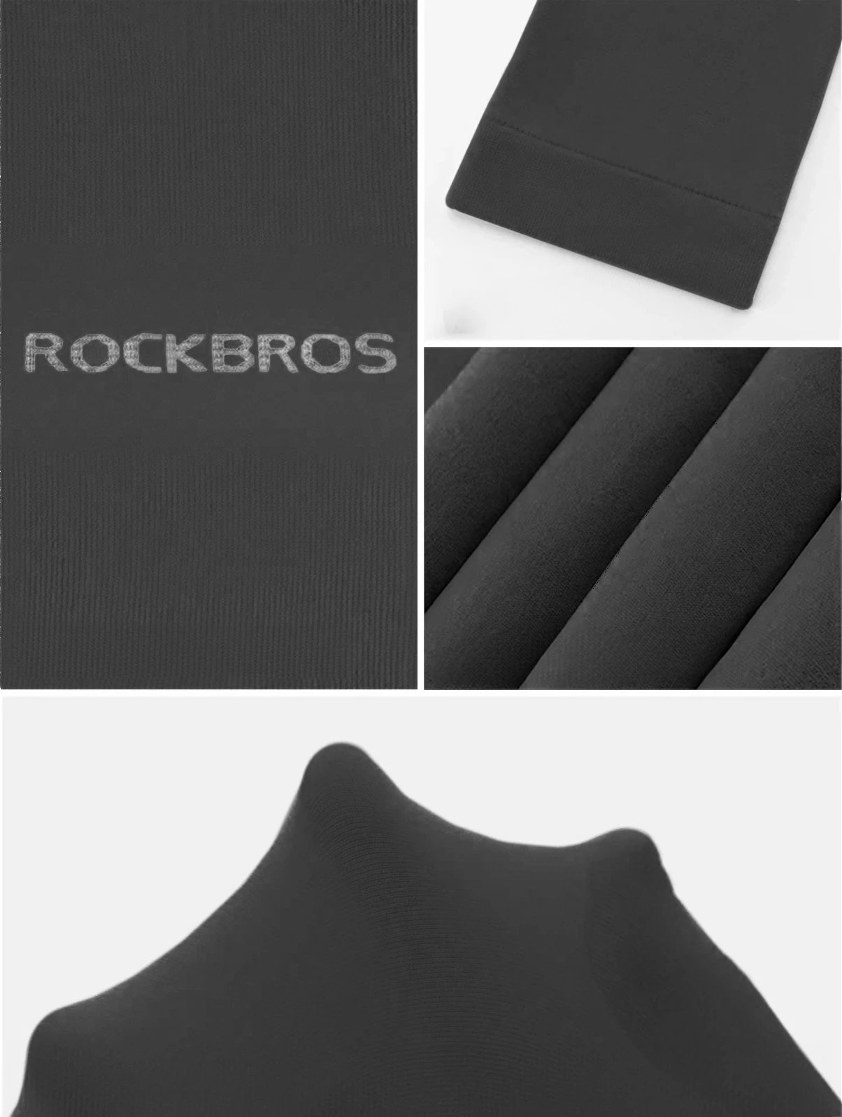 Mëngë sportive Rockbros XT9002BK për çiklizëm, set 2 copë, e zezë