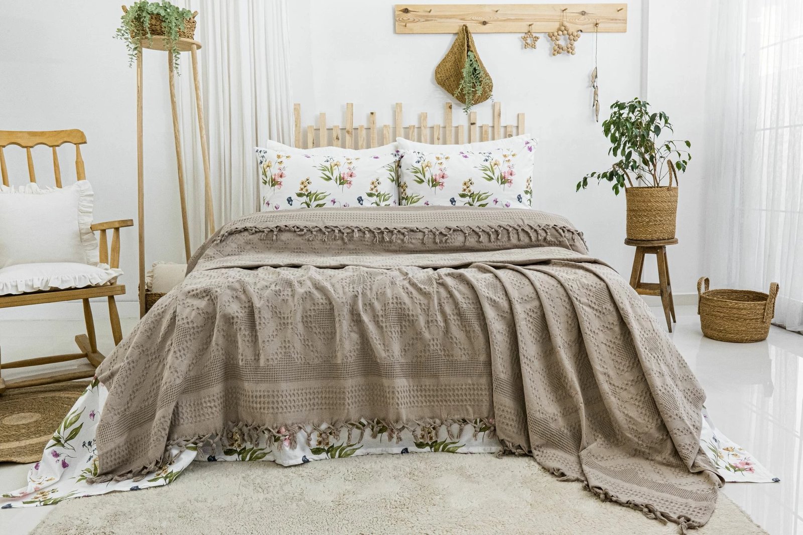 Set piké dopio, ngjyrë viola-bezhë, L'essentiel