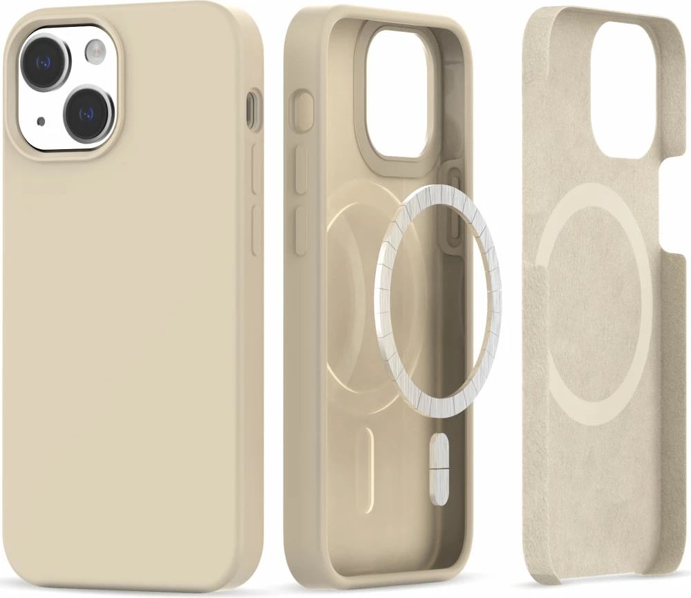 Mbështjellës Tech-Protect Silicone MagSafe për iPhone 13/14, Bezhe