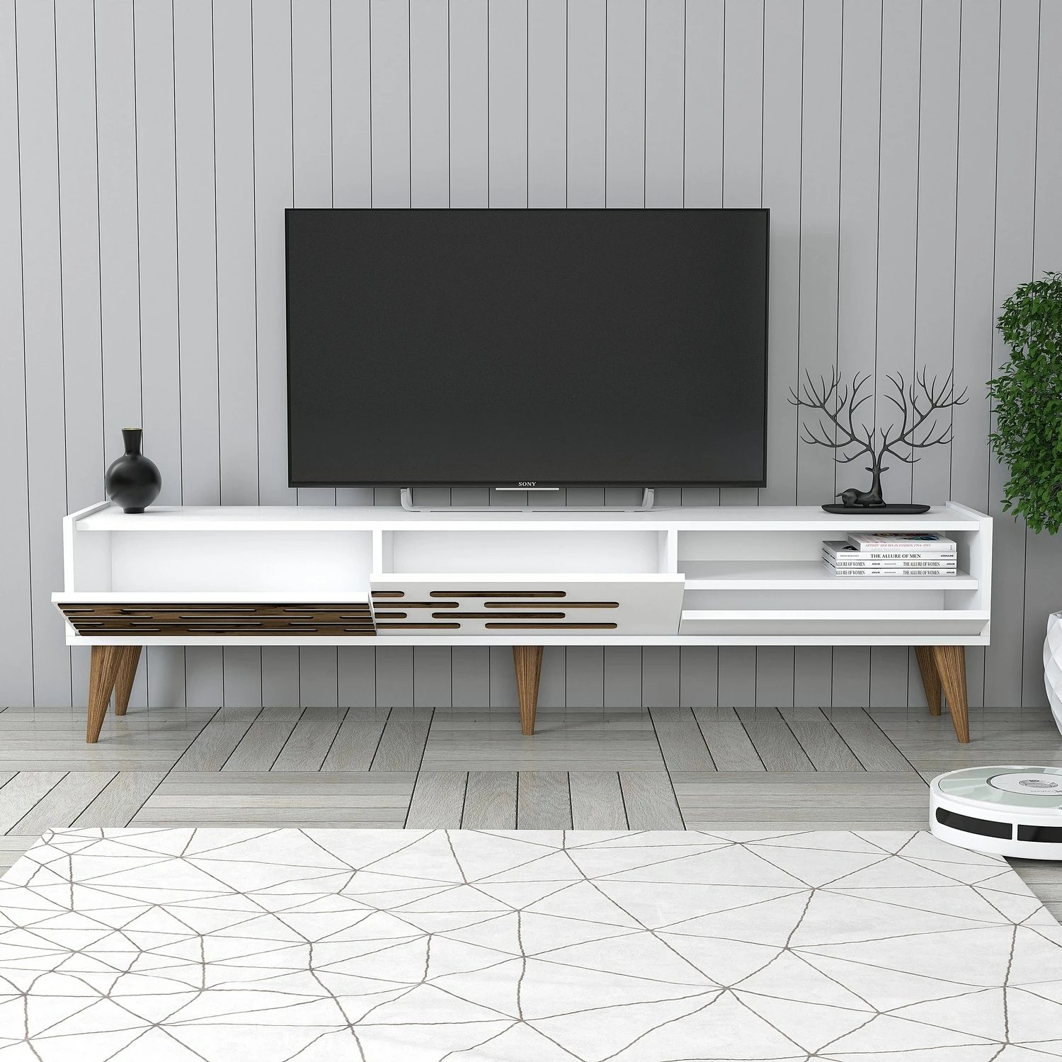 Set mobiljesh për dhomë dite, ngjyrë e bardhë, Valensiya, Skye Decor