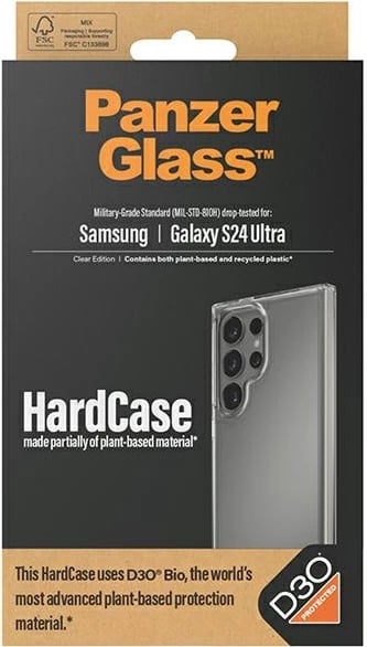 Mbështjellës PanzerGlass HardCase me D3O Bio për Samsung Galaxy S24 Ultra, Transparent