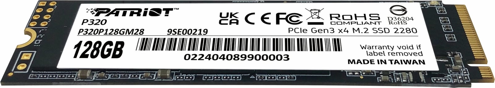 SSD M.2 Patriot P320 128GB PCIe 3.0 NVMe 2280