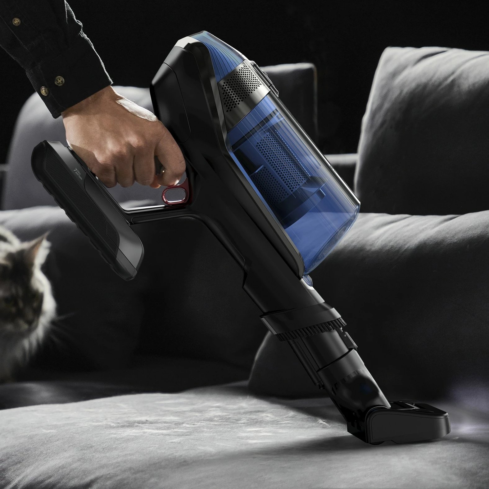 Fshesë me korrent pa kabllo Rowenta X-Force Flex 12.60 Aqua RH98C0WO, blu/zezë Fshesë me korrent pa kabllo Rowenta X-Force Flex 12.60 Aqua RH98C0WO, blu/zezë