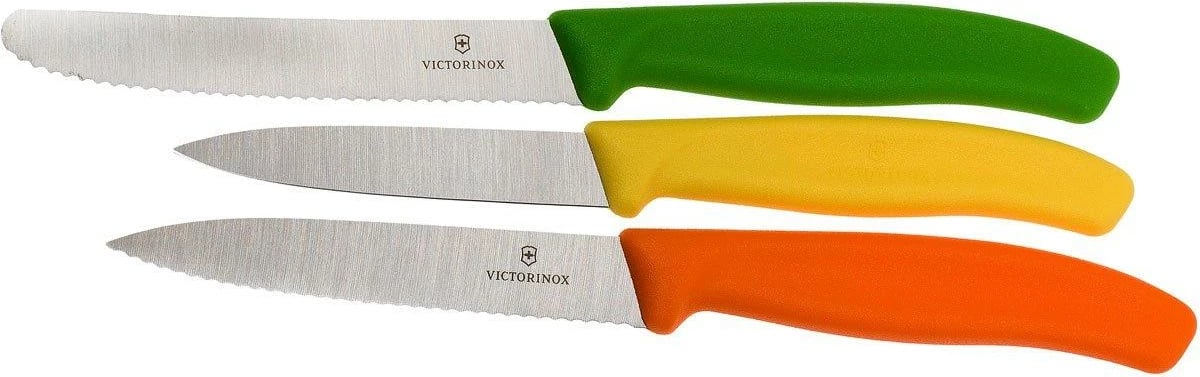 Thikë për prerje Victorinox, set 3 cp,  e verdhë