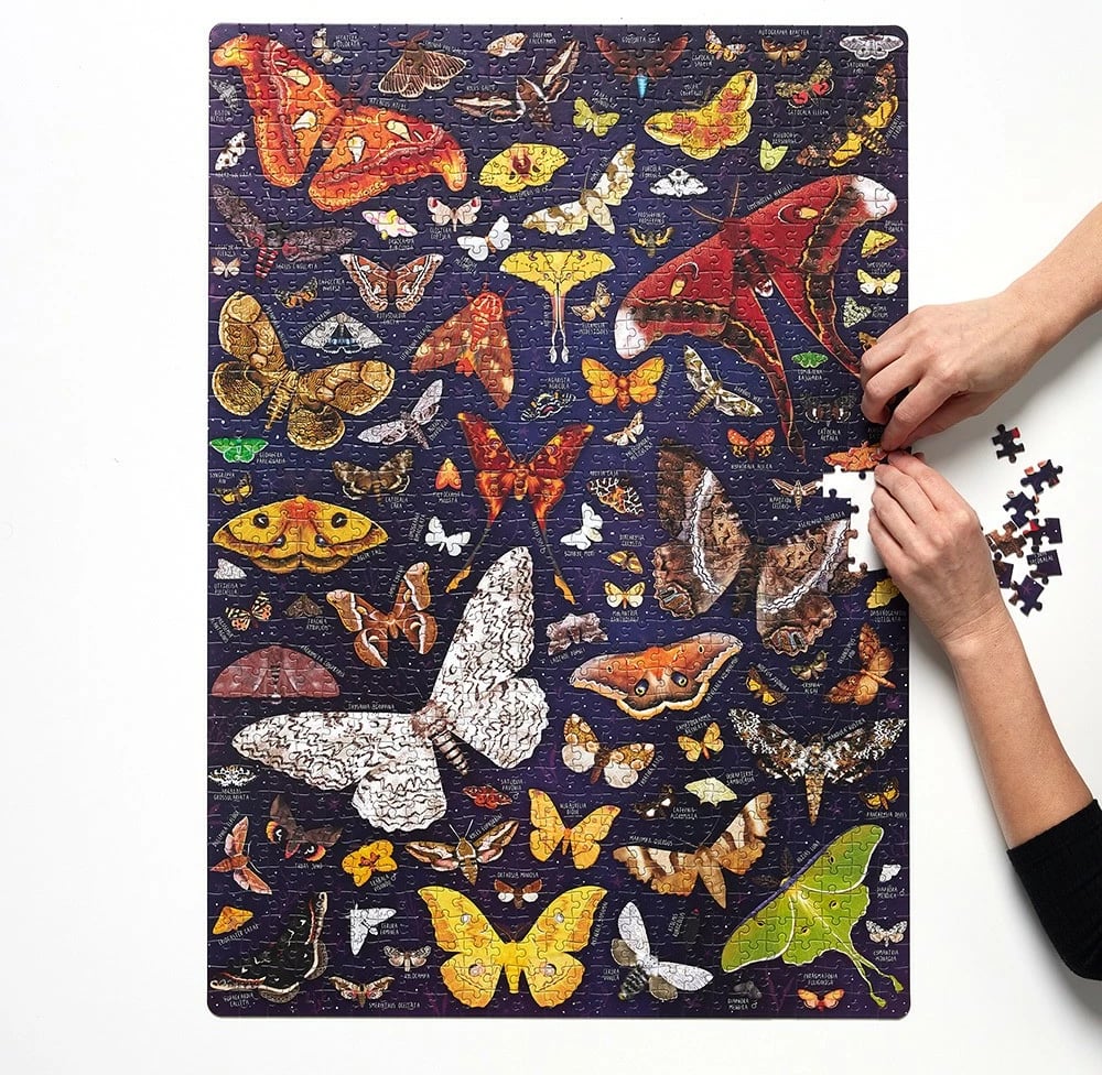 Puzzle CzuCzu Puzzlove Moths, 1000 pjesë, 48x68cm