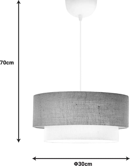 Llambë tavani Sombre prej jute dhe stofi, ngjyrë bezhë-ekru, D30x15cm