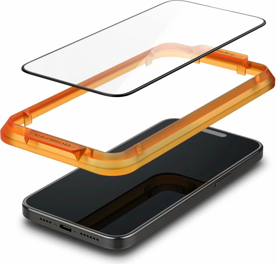 Xham mbrojtës Spigen Glass tR AlignMaster për iPhone 15, 2 copë, i zi