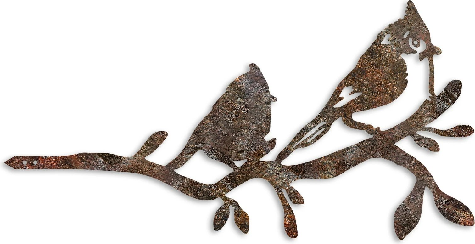 Dekor për kopsht, zogj në degë, ngjyrë kafe, Aberto Design, 45x23cm