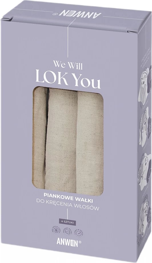 Rrulonë për kaçurrela për femra Anwen We Will Lok You, 4 copë