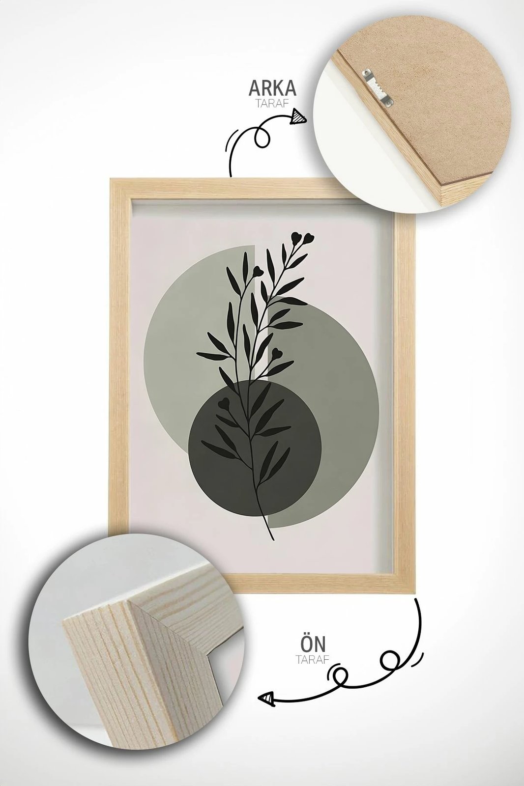 Pikturë dekorative me kornizë (3 copë), Wallity, Artvmodel36-Ahsap