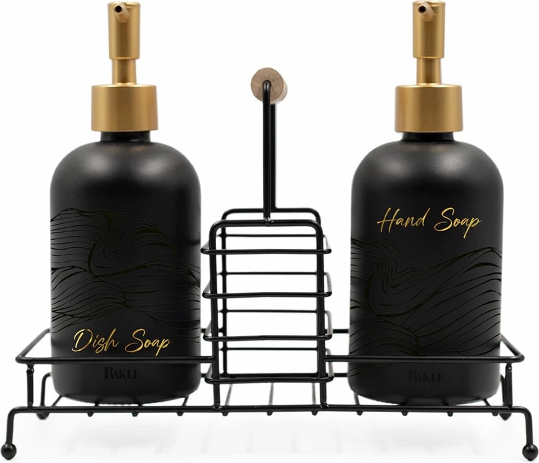 Set dozatorësh sapuni (3 copë), Hermia Concept, ngjyrë e zezë, Bright