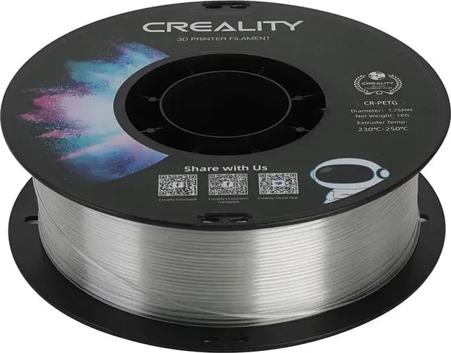 Filament 3D, Creality, CR-PETG 3301030037, 1.75 mm 1 kg PETG, transparent