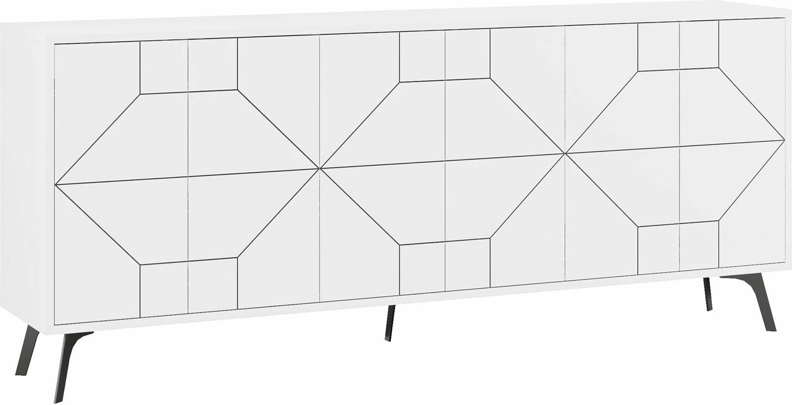 Konsol Skye Decor, ngjyrë e bardhë, 184x77.4x35cm