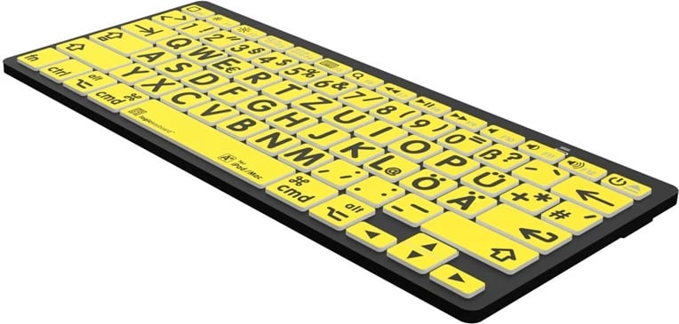 Kasë tastierë LogicKeyboard XL-Print DE Mac/BT, e verdhë