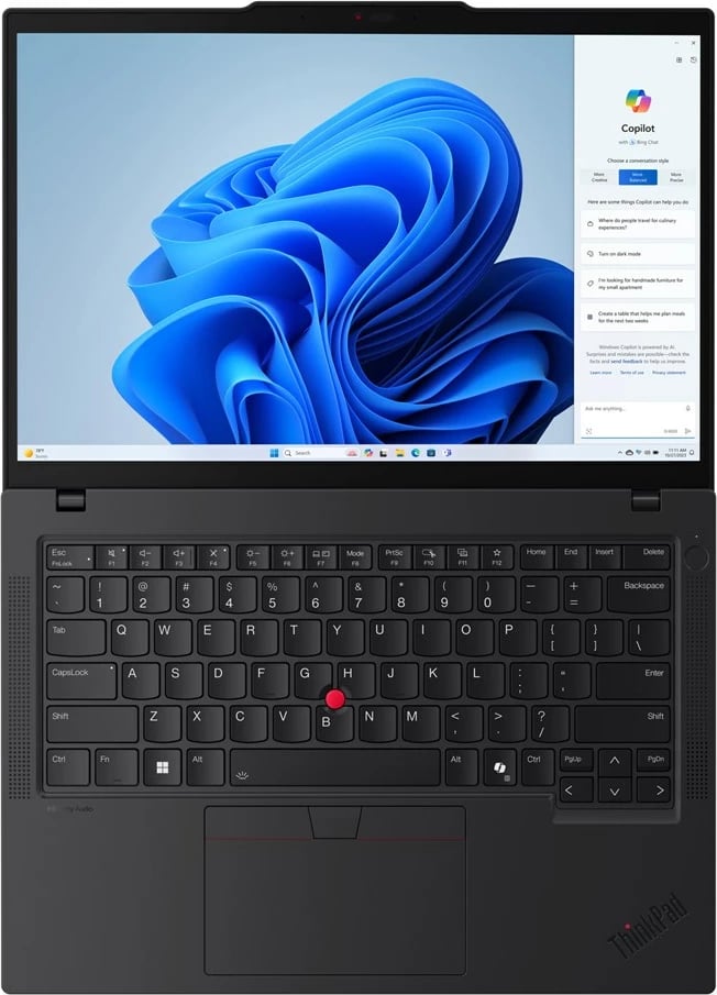 Laptop Lenovo ThinkPad T14 Gen 5, 14", Intel Core Ultra 5 125U, 16 GB RAM, 512 GB SSD, Windows 11 Pro, Zi