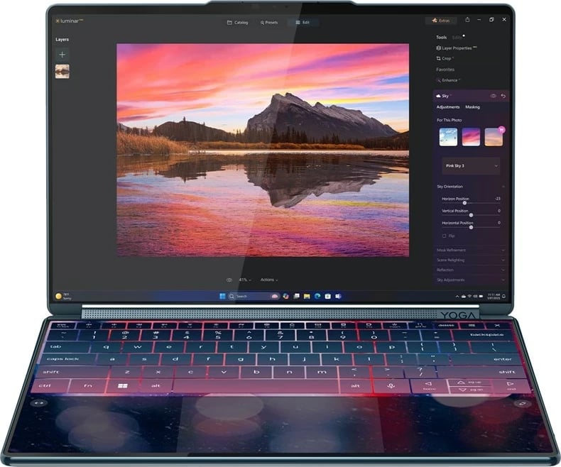 Laptop Lenovo Yoga Book 9 14IAH10, Intel Core Ultra 7 255H, 14", 32 GB RAM, 1 TB SSD, OLED Touchscreen, Teal