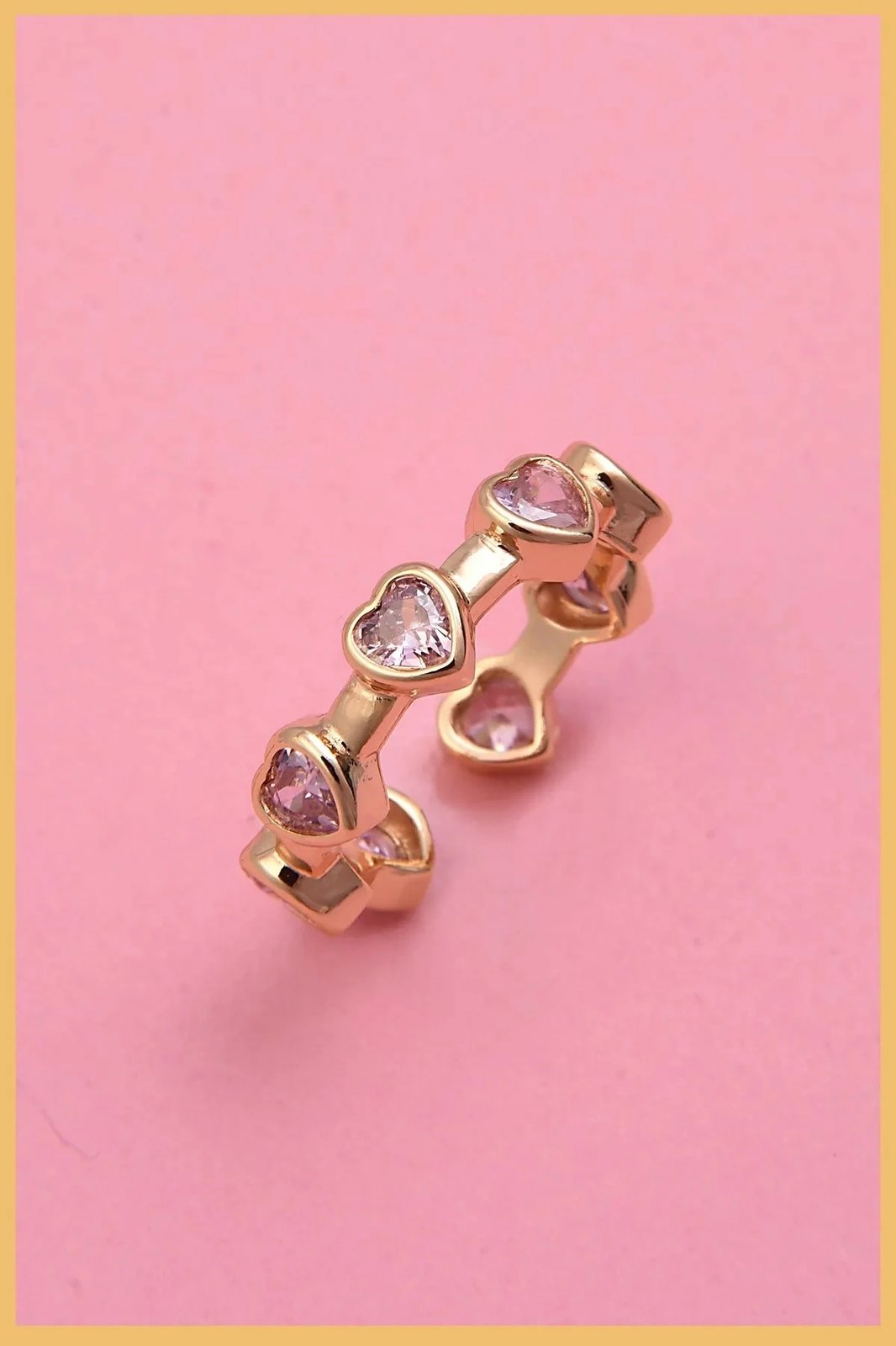 Unazë dekorative ngjyrë ari, Jumeon, me gurë zirkoni