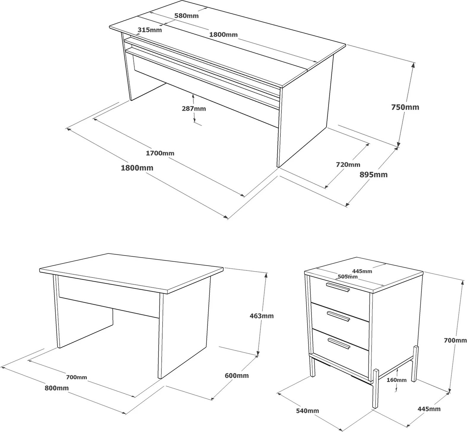 Set mobiljesh për zyre Hanah Home, Vs7-Cga