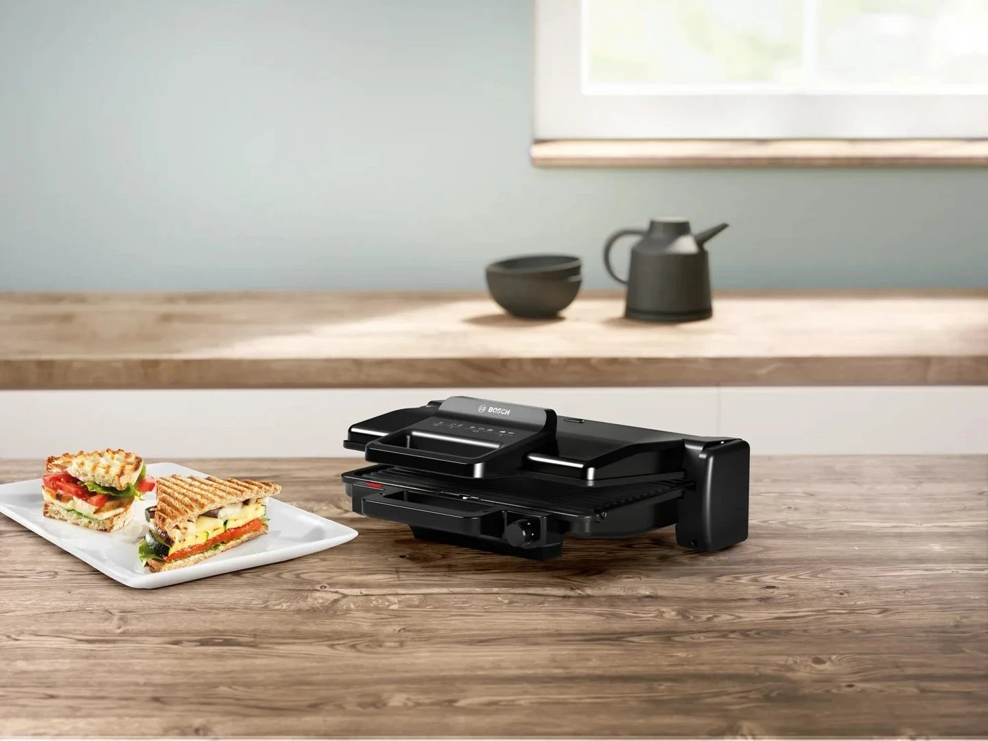 Grill kontakti Bosch TCG3323, 2000 W, Alumini