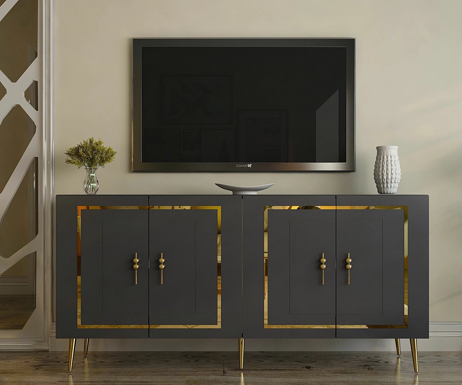 Konsol Skye Decor, anthracite, gold, Piero KB150