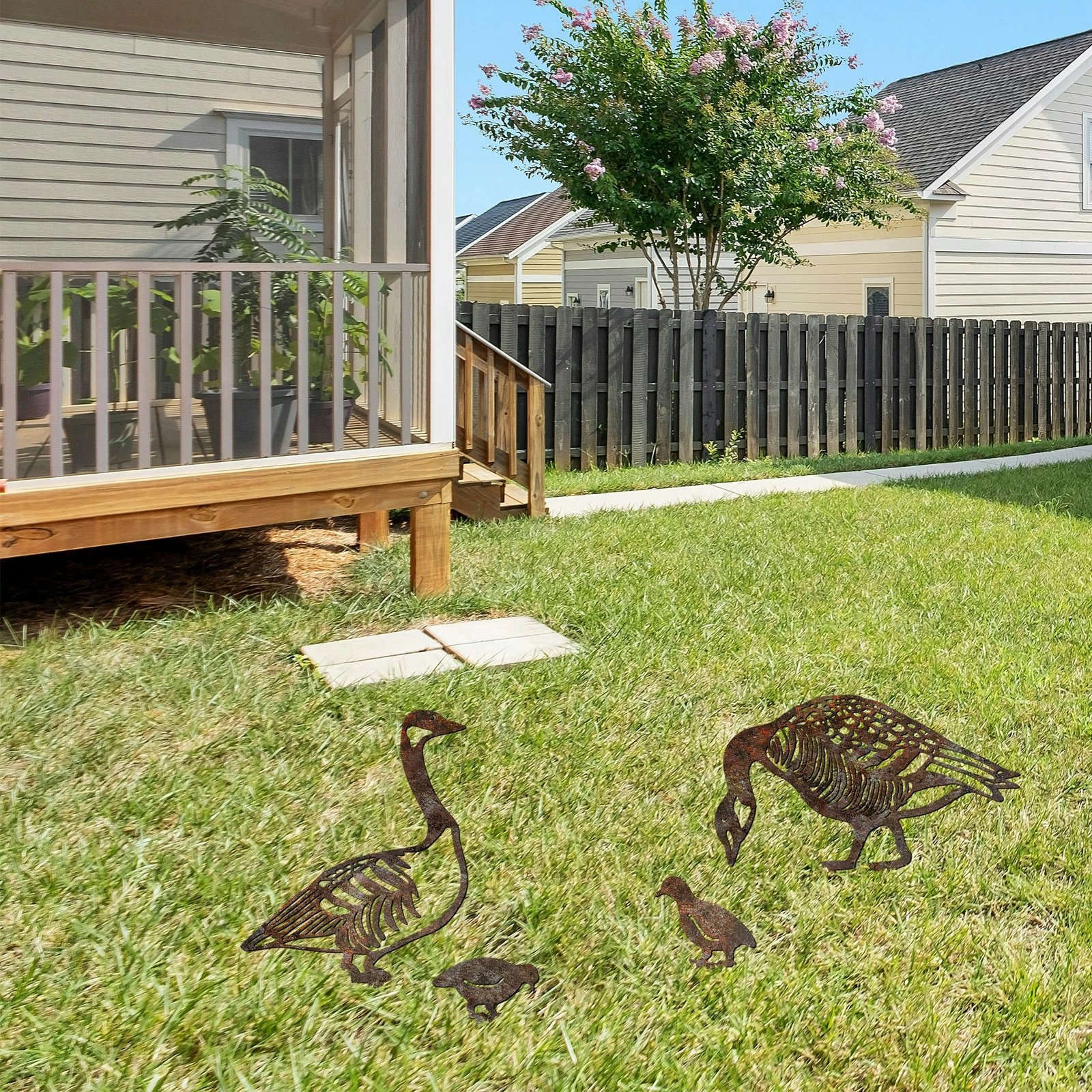 Objekt dekorativ për kopsht, metalik, ngjyrë antike, Evila Originals, Fam 14, set