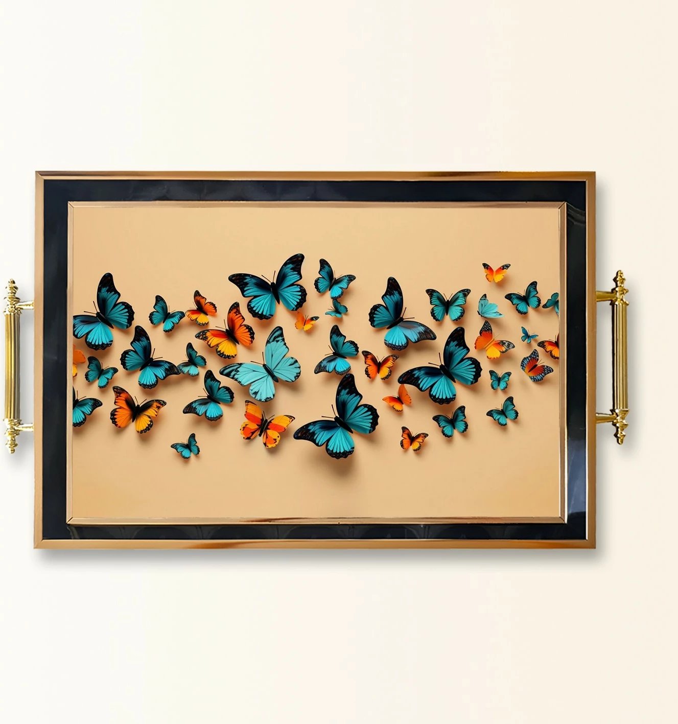 Tabaka xhami me flutura shumëngjyrëshe, Aberto Design, TPA9933 Tabaka xhami me flutura shumëngjyrëshe, Aberto Design, TPA9933