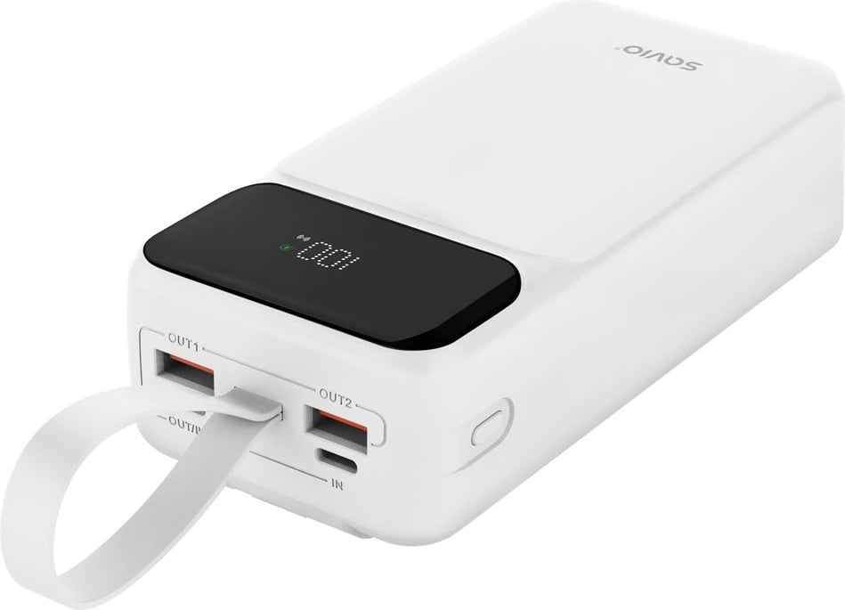 Powerbank Savio BA-11, 30000 mAh, e bardhë