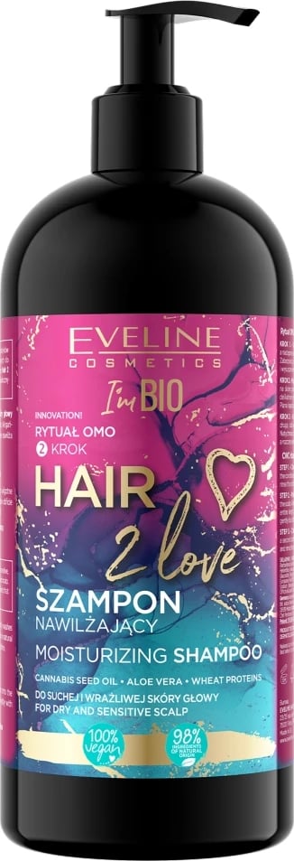 Shampon për femra Eveline Cosmetics Hair 2 Love Moisturizing, 400ml