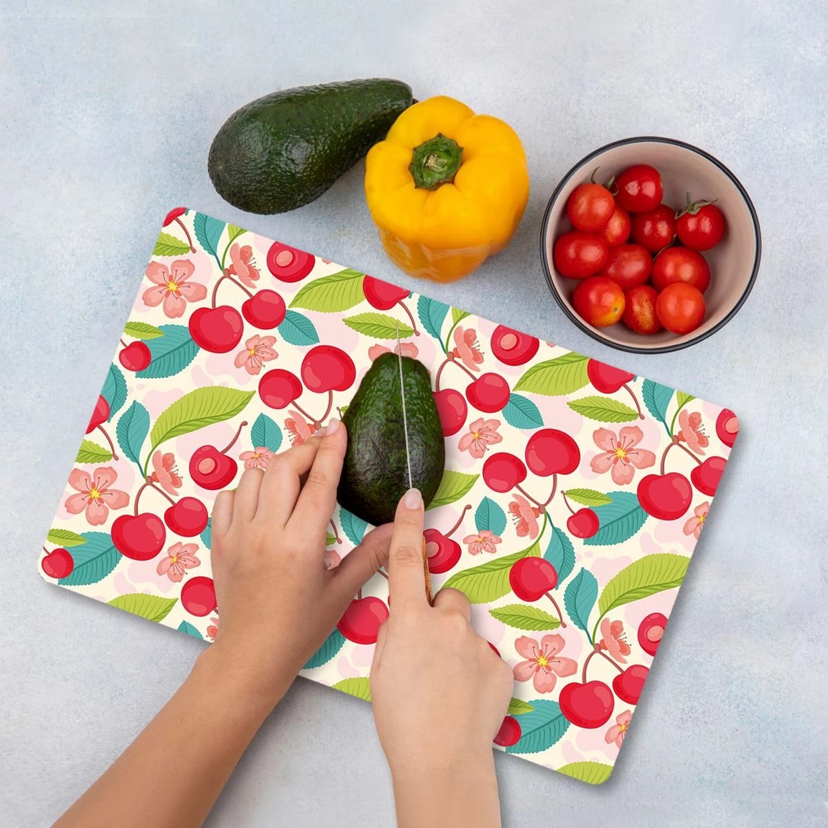 Dërrasë prerëse Hermia, qelq i temperuar, shumëngjyrëshe, Ckt69 - 2030, 20x30cm