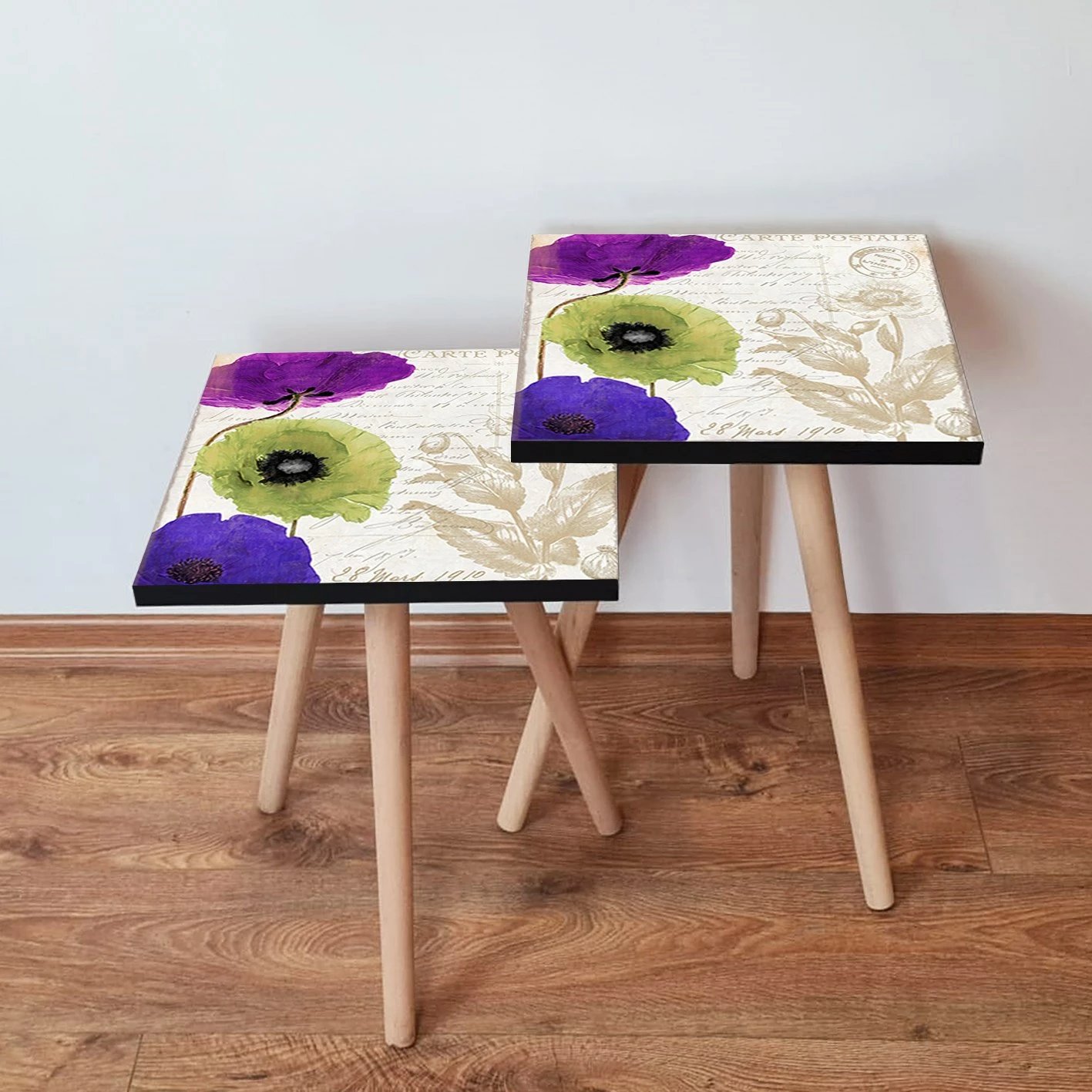 Set tavolinash të mbivendosura, shumëngjyrëshe, Skye Decor, 2Shp310