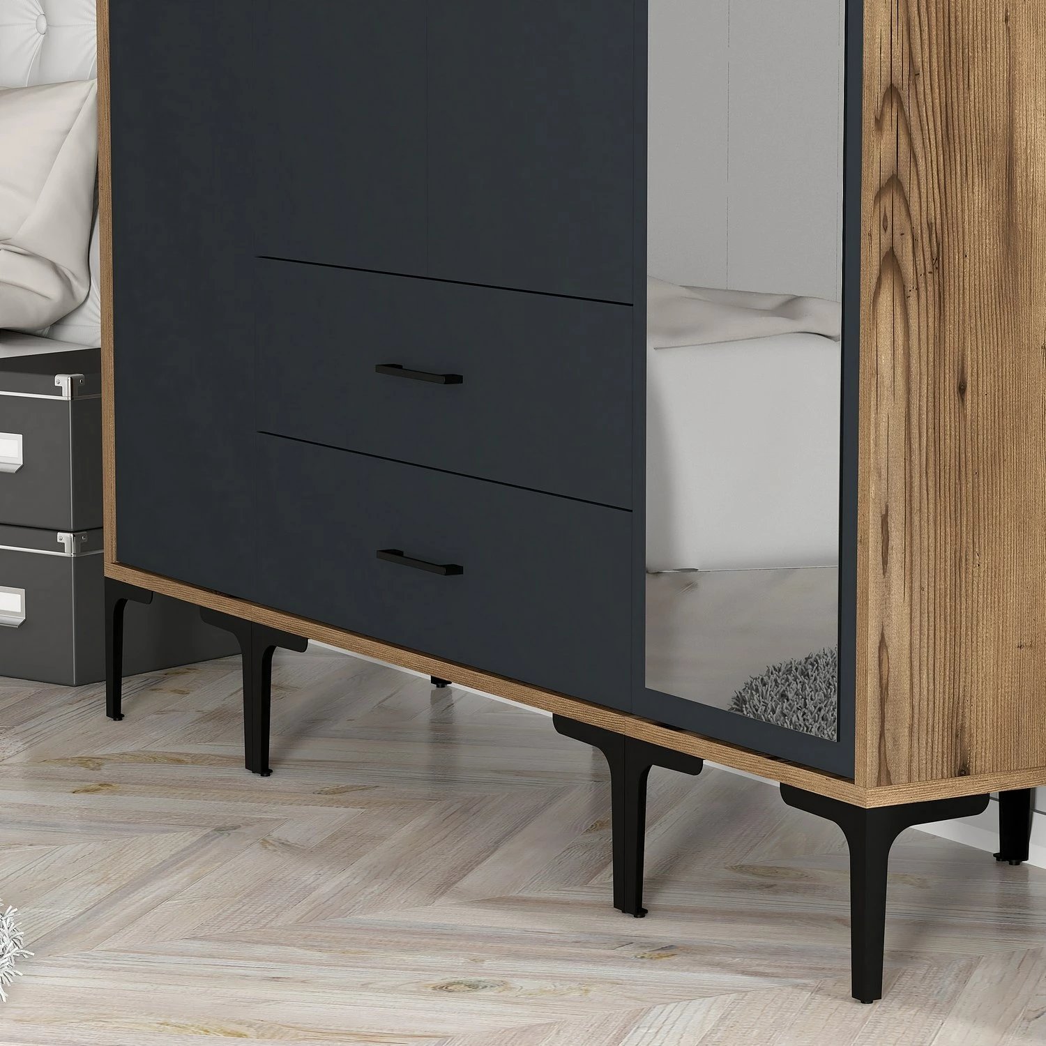 Dollap Hanah Home, Kumsal STR, ngjyrë arre dhe antracit