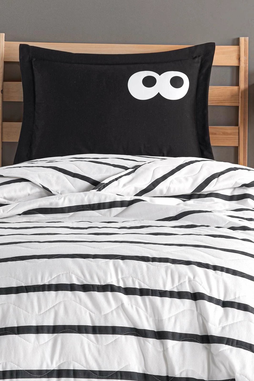 Set mbulesë krevati teke L'essentiel, Funny, e zezë