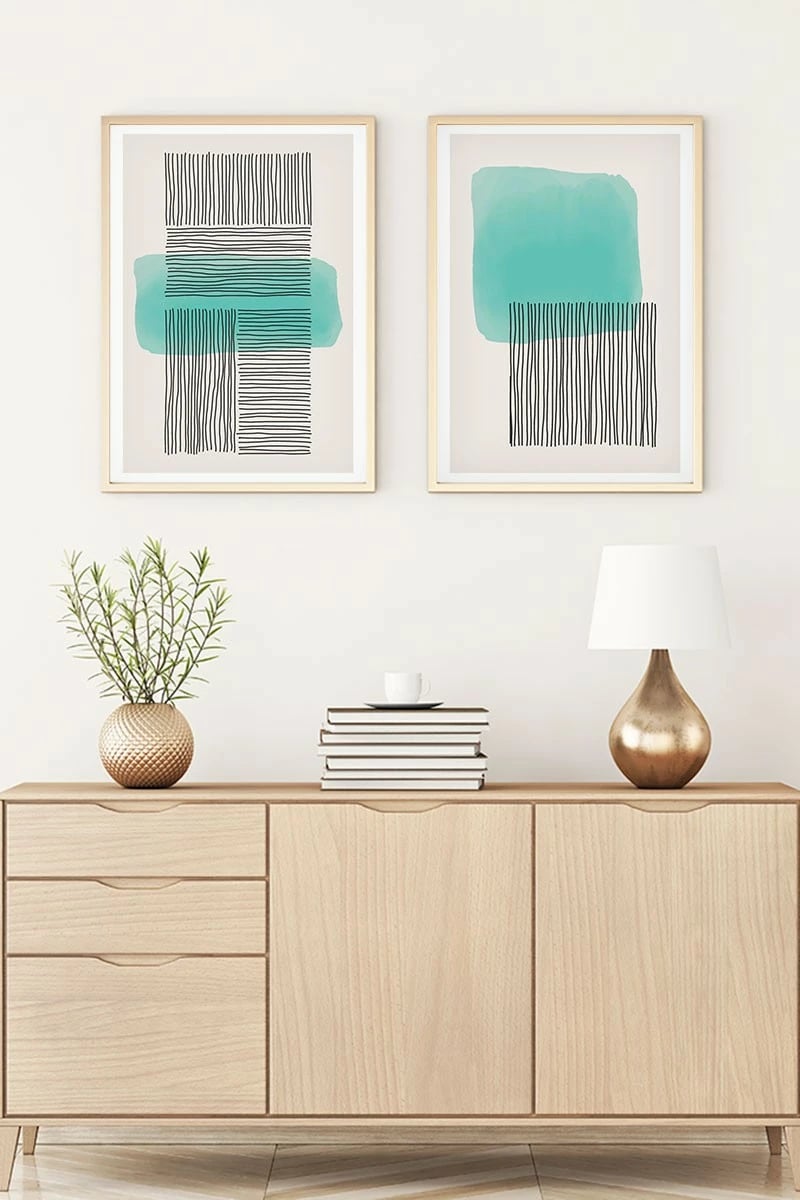 Pikturë dekorative me kornizë MDF (2 copë), Wallity, Huhu140, 30x40cm